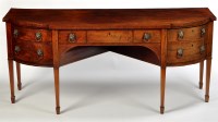 Lot 1202 - A George III mahogany breakfront sideboard,...