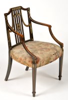 Lot 1205 - An early 19th Century painted beech elbow...