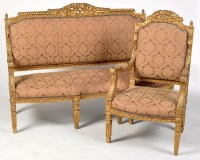 Lot 1207 - A 20th Century gold painted French style salon...