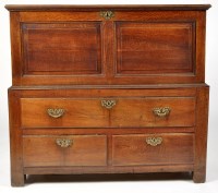 Lot 1222 - An 18th Century oak mule chest, the...