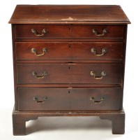 Lot 1241 - A George III mahogany chest of four long...