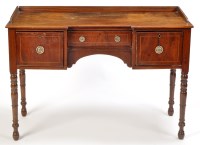 Lot 1254 - A mahogany dressing table, the inverted...