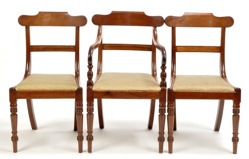 Lot 1270 - A set of eight Regency mahogany dining chairs,...