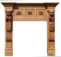 Lot 1285 - A 19th Century stripped pine fire surround,...