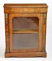 Lot 1287 - A Victorian inlaid walnut pedestal cabinet,...