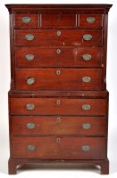 Lot 1304 - A George III mahogany chest on chest, the...