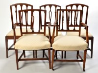 Lot 1312 - A set of six George III mahogany dining chairs,...