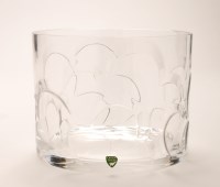 Lot 6 - Orrefors: a Swedish glass vase of cylindrical...