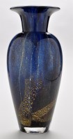 Lot 13 - Dartington Studio: a mottled blue crackled...