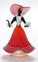 Lot 15 - Murano: glass figure of a lady, wearing a red...