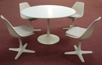 Lot 86 - Arkana: a c.1970's white laminate circular...