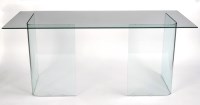 Lot 87 - A modern design glass desk, with a rectangular...