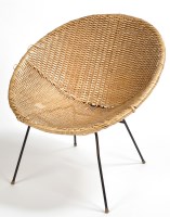 Lot 104 - Manner of Franco Albini: a rattan conical...