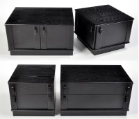 Lot 118 - G-Plan: a four-piece ebonised ash unit, to...