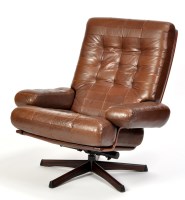 Lot 123 - Möbel, Sweden, Stark chair: a brown leather...