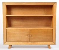 Lot 129 - A beech wood bookcase, circa 1950s fitted two...