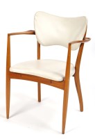 Lot 142 - Manner of Vanson: a teak elbow chair, the...