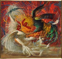 Lot 250 - After Valdimer Tretchikoff ''COCKEREL FIGHT''...