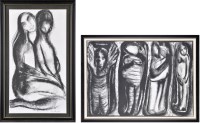 Lot 287 - Sajitha R*** Shankar FIGURAL STUDIES signed...