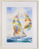 Lot 327 - Tom Dack ''EASY WINNER'' - A YACHT RACE signed;...