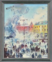 Lot 376 - Antoni Sulek CONTINENTAL TOWNSCAPE WITH ICE...