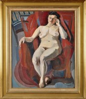 Lot 413 - **** Desboeuf ''THE RED CHAIR'' - FEMALE NUDE...