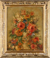 Lot 435 - George Kewley FLOWERS IN A VASE signed oil on...