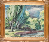 Lot 466 - Ralph Gillies Cole ANGLERS AT A RIVERBANK...