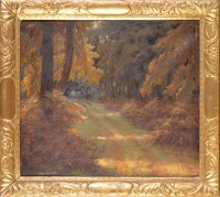 Lot 467 - Ernest Owen Cooke AN AUTUMN WOODLAND LANDSCAPE...