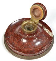 Lot 936 - An early 20th Century capstan form marble ink...