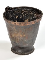 Lot 950 - A 19th Century painted leather fire bucket,...