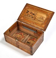 Lot 954 - A Napoleonic prisoner of war straw work box,...