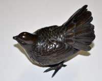 Lot 970 - A Japanese bronze model of a garden bird, 4in....