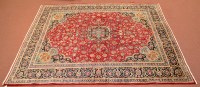 Lot 984 - A Kashan carpet, the central medallion and...