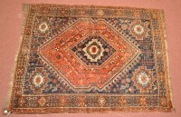 Lot 991 - A Qashqai rug, the field with diamond-shaped...