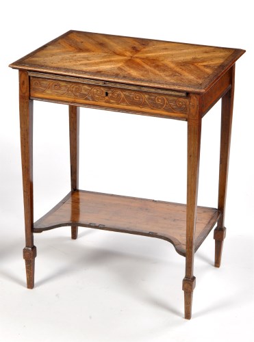 Lot 1035 - A George III satinwood noting table, in the...