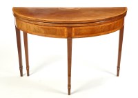 Lot 1046 - A fine Sheraton period tea table, the D-shaped...