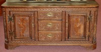 Lot 1058 - An 18th Century oak side cabinet, the top with...