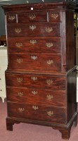 Lot 1059 - A George III mahogany chest-on-chest, the...