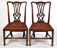 Lot 1075 - A pair of George III mahogany dining chairs,...