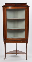 Lot 1100 - An Edwardian inlaid mahogany corner display...