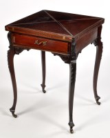 Lot 1101 - A late Victorian mahogany envelope card table,...