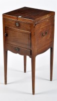 Lot 1110 - A George III mahogany washstand, the top...