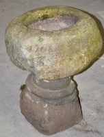 Lot 1113 - An 18th Century stone trough, the circular...