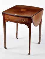 Lot 1124 - An Edwardian inlaid mahogany Pembroke table,...