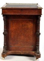 Lot 1144 - A Victorian burr walnut Davenport, with...