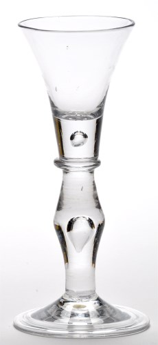 Lot 2 - Baluster wine glass, the funnel bowl with base...