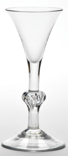 Lot 3 - Composite stem baluster wine glass, the...