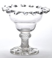 Lot 36 - Opaque twist sweetmeat glass, the double ogee...