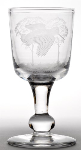 Lot 45 - Engraved 'shooting' goblet, with snipe or...